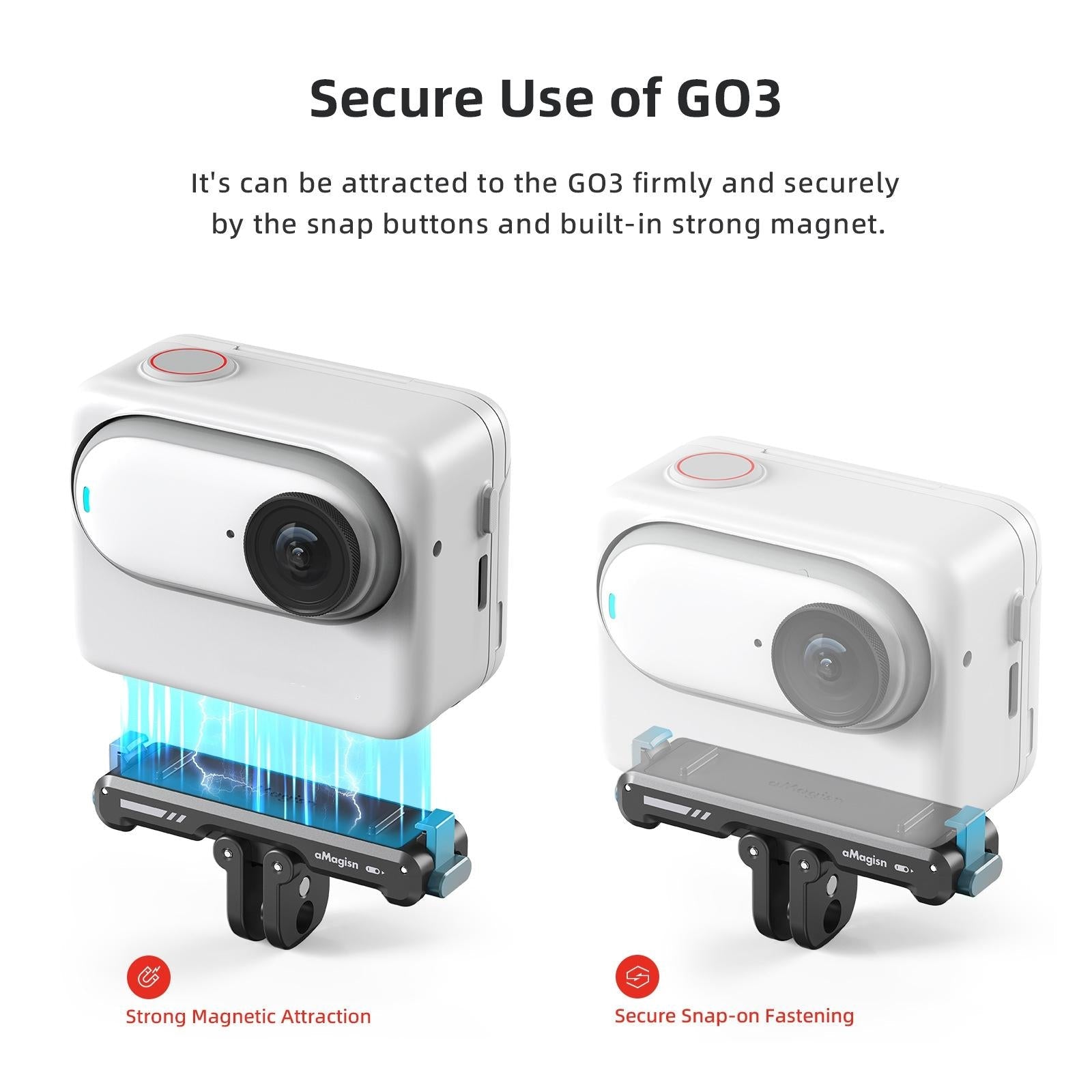 Insta360 Go 3 Magnetic Fast Disassembly Seat Bracket For Sports Camera-1915197519999143943