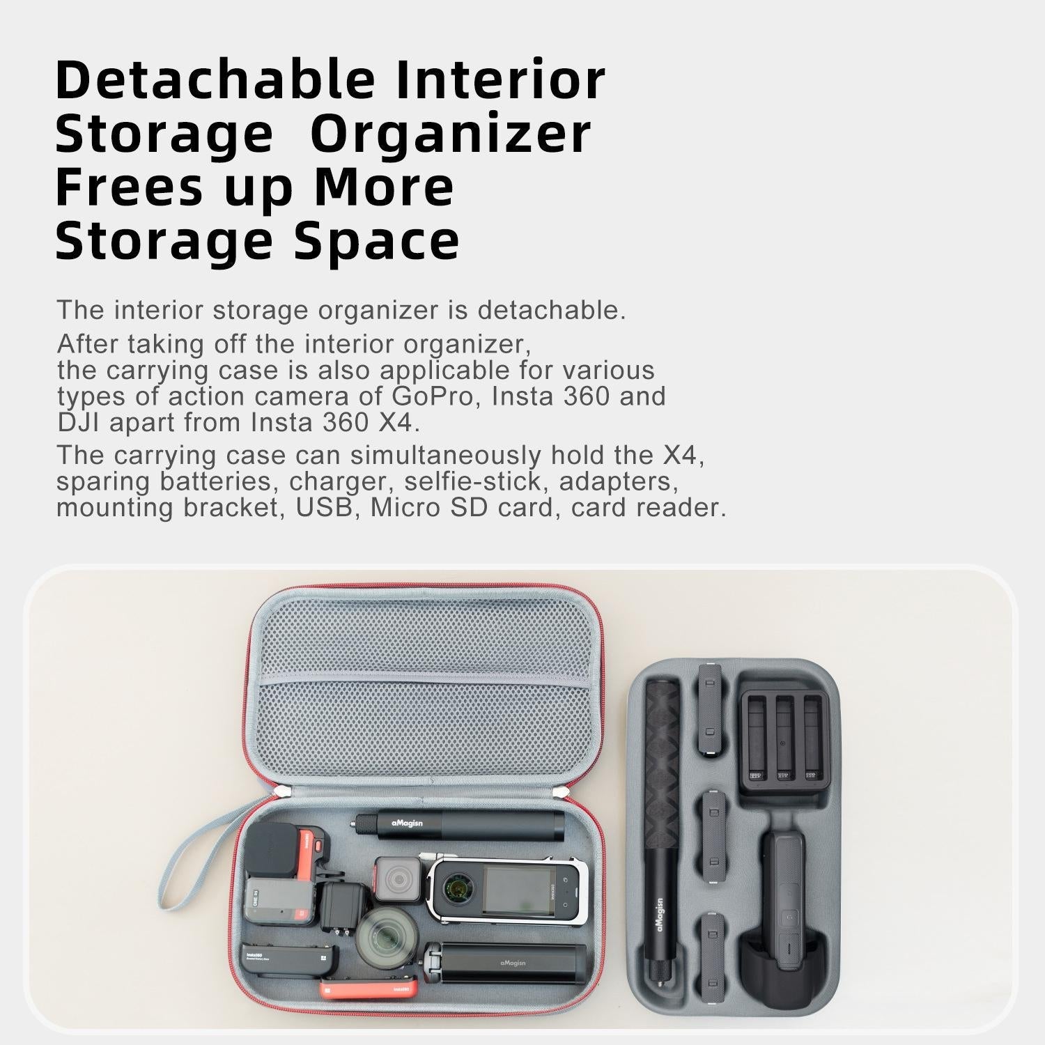 Amagisn Storage Bag For Insta360 X4 - Protective Clutch Case-1922443450435899397