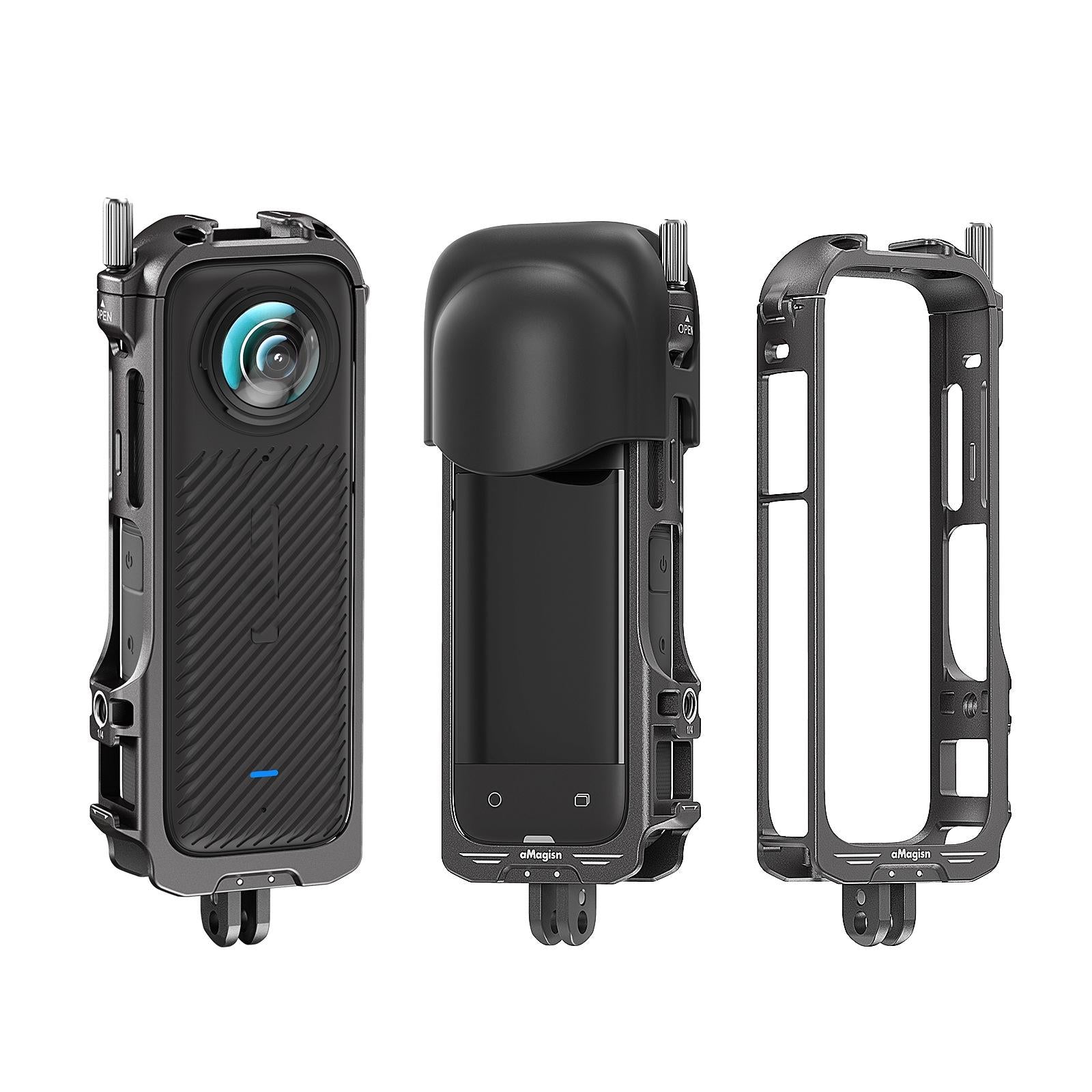 Amagisn Metal Protective Housing For Insta360 X4 With 2 Claws And Rabbit Cage-1915197938431299584