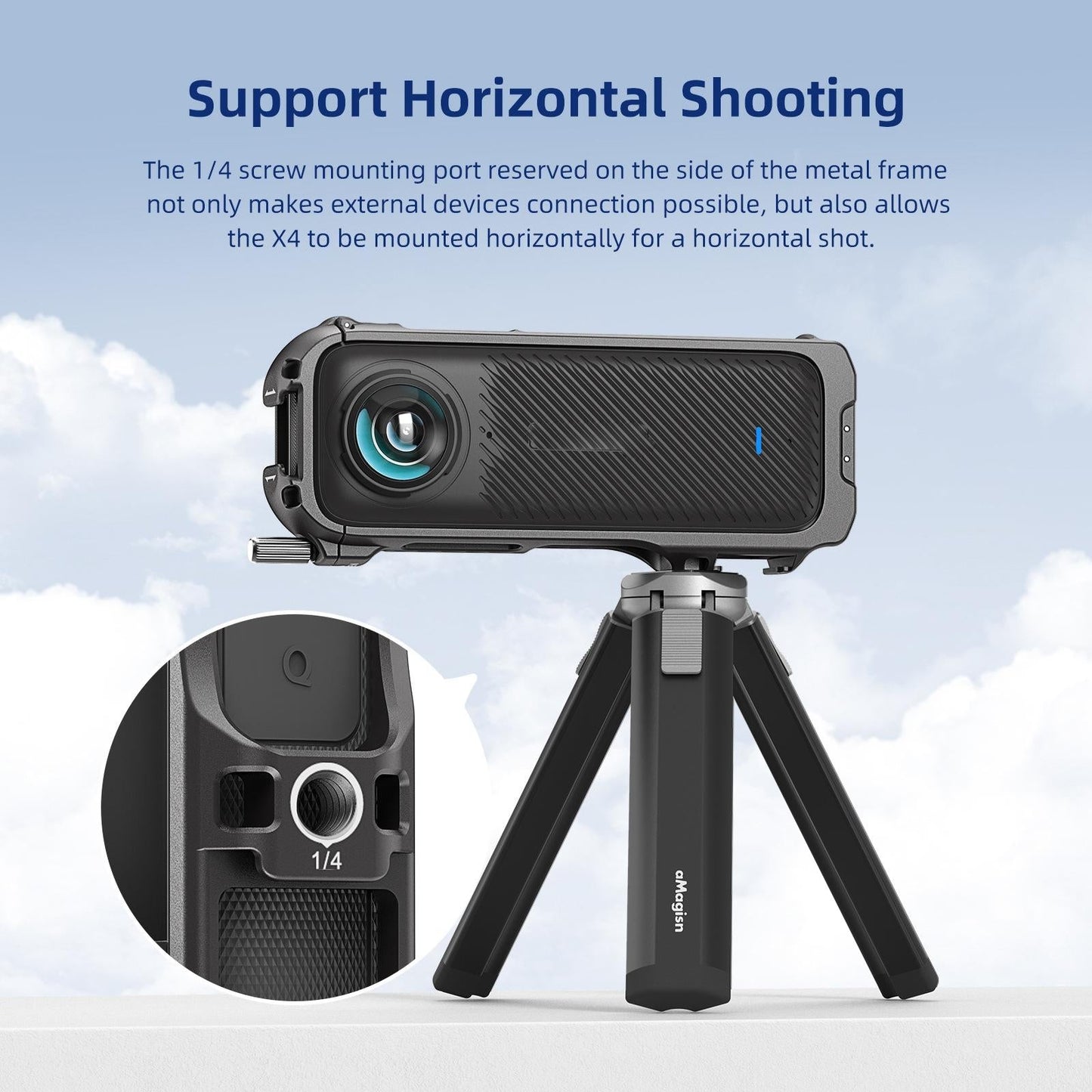 Amagisn Metal Protective Housing For Insta360 X4 With 2 Claws And Rabbit Cage-1915197938431299590