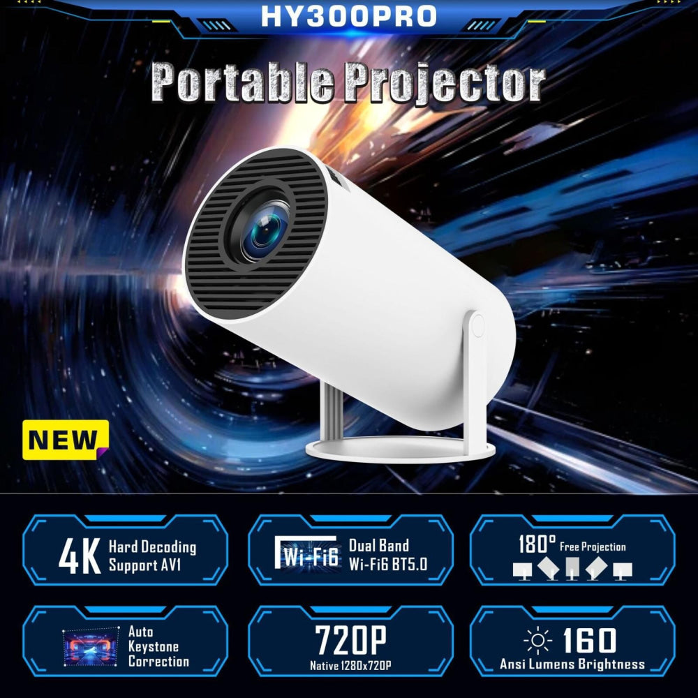 Smart Portable Projector With Android 11.0 System - 120 Lumen-1915196520362283009