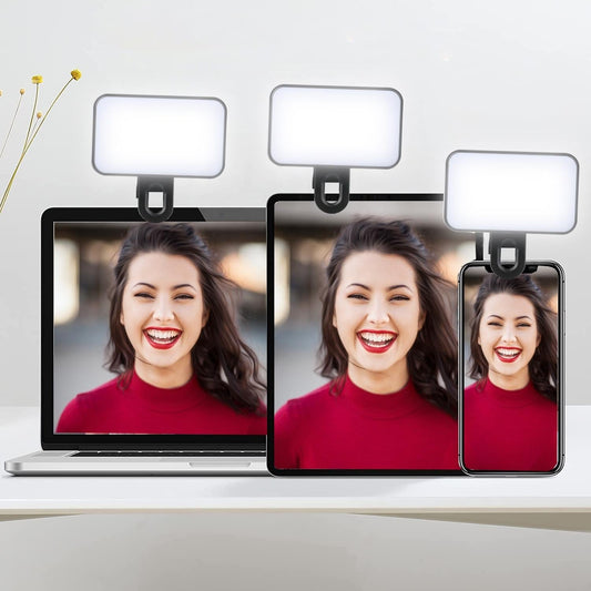 Rechargeable Selfie Light For Phone Laptop Tablet - Black-1915196947526979585