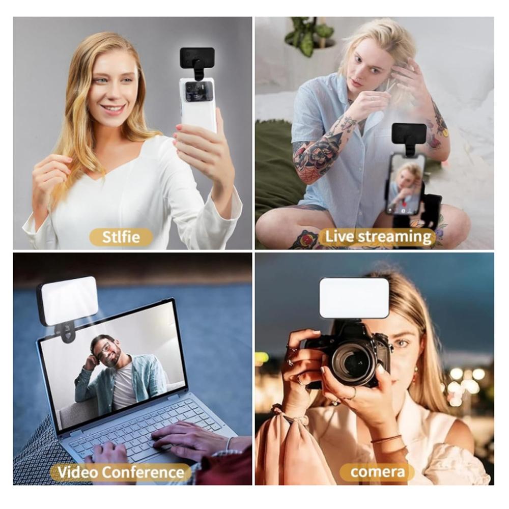 Rechargeable Selfie Light For Phone Laptop Tablet - Black-1915196947526979591
