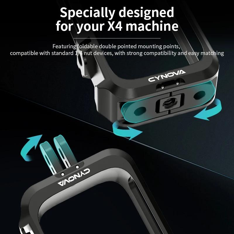 Metal Rabbit Cage & Lens Cover Set For Insta360 X4 - Black-1922443473110306820