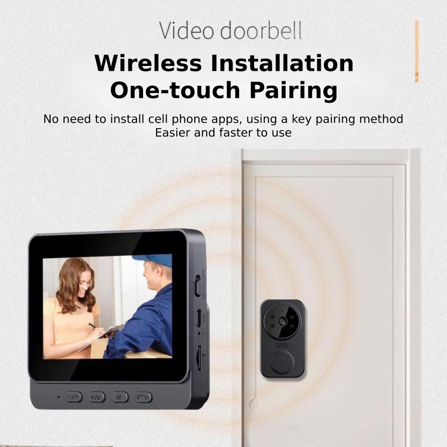 2.4G Wireless Doorbell With 4.3 Ips Screen And Night Vision Camera-1922443442093428737