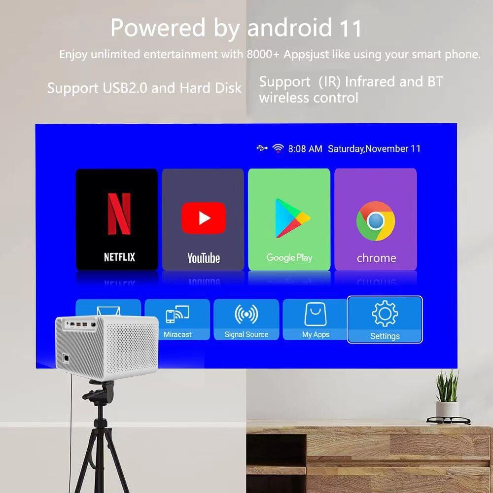 Android 11 Projector With Wifi Bluetooth And Hd Resolution For Home Cinema-1915197857925828612