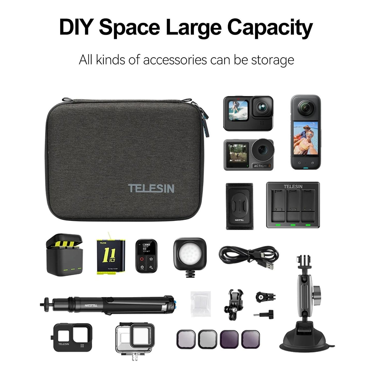 Universal Sports Camera Storage Bag - Medium Size-1915197011980849154