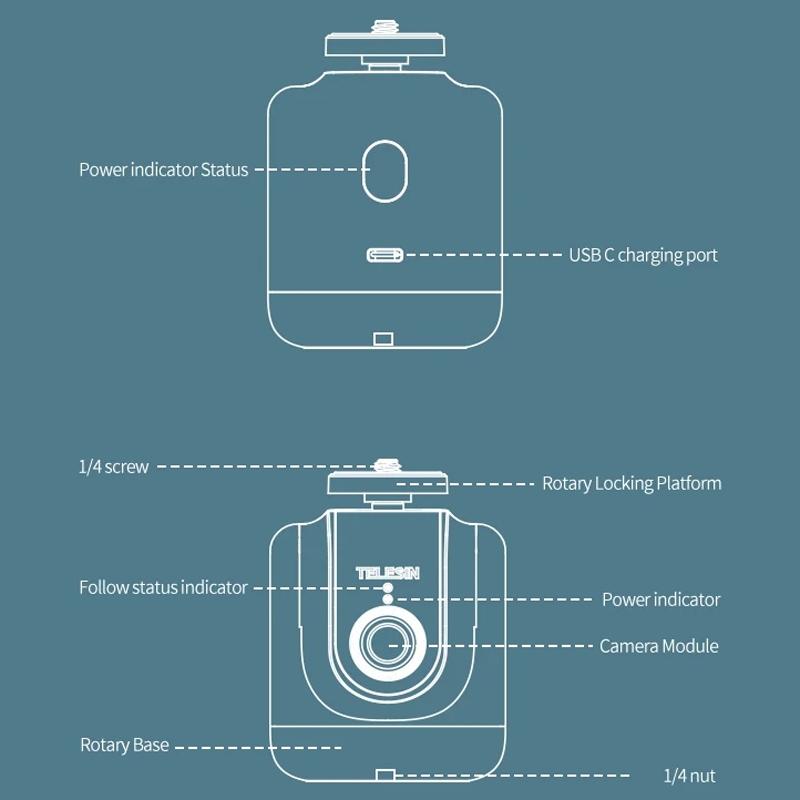 Intelligent 360 Degree Follow Gimbal Camera With Ai Face Recognition - Black-1922443421147074563