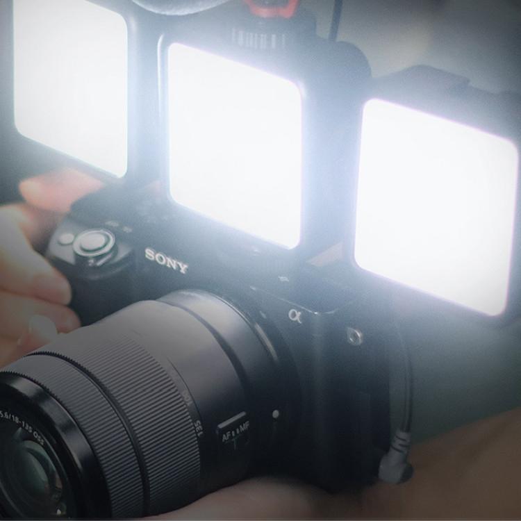 Portable Triple Hot / Cold Shoe Fill Light For Shooting And Recording-1915198385179201542