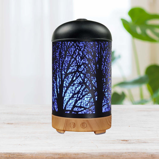 Essential Oil Aroma and Remote Diffuser - 100ml Metal Art Air Mist Humidifier