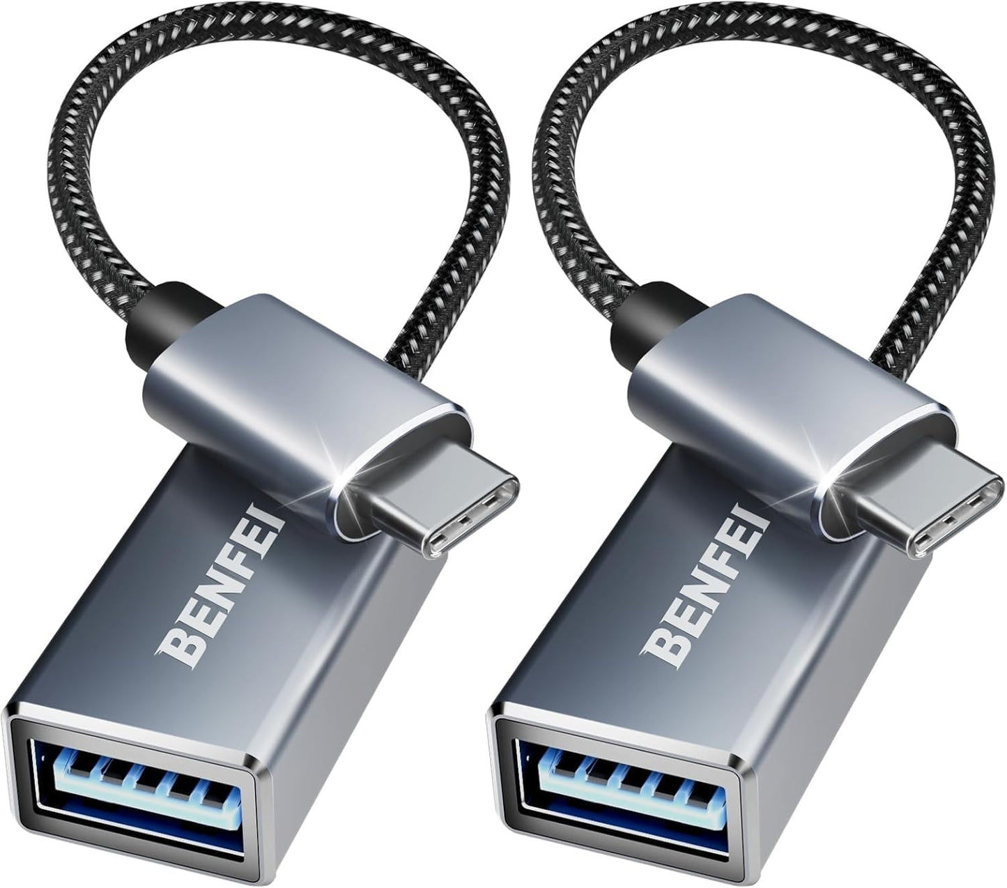 BENFEI 262GY-2P USB 3.0 USB-C to USB-A Adapter (2-pack)