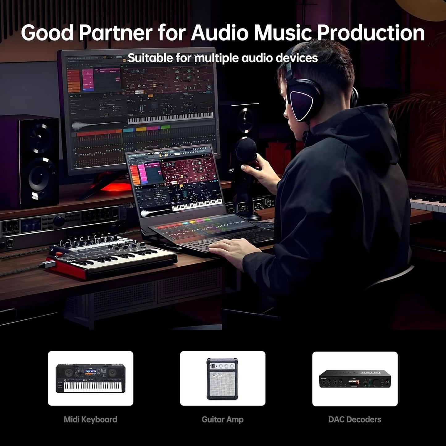 BENFEI 405GY-1.5M USB B to USB C Printer Cable, Nylon Braided, Premium Aluminium Alloy Case 1.5M