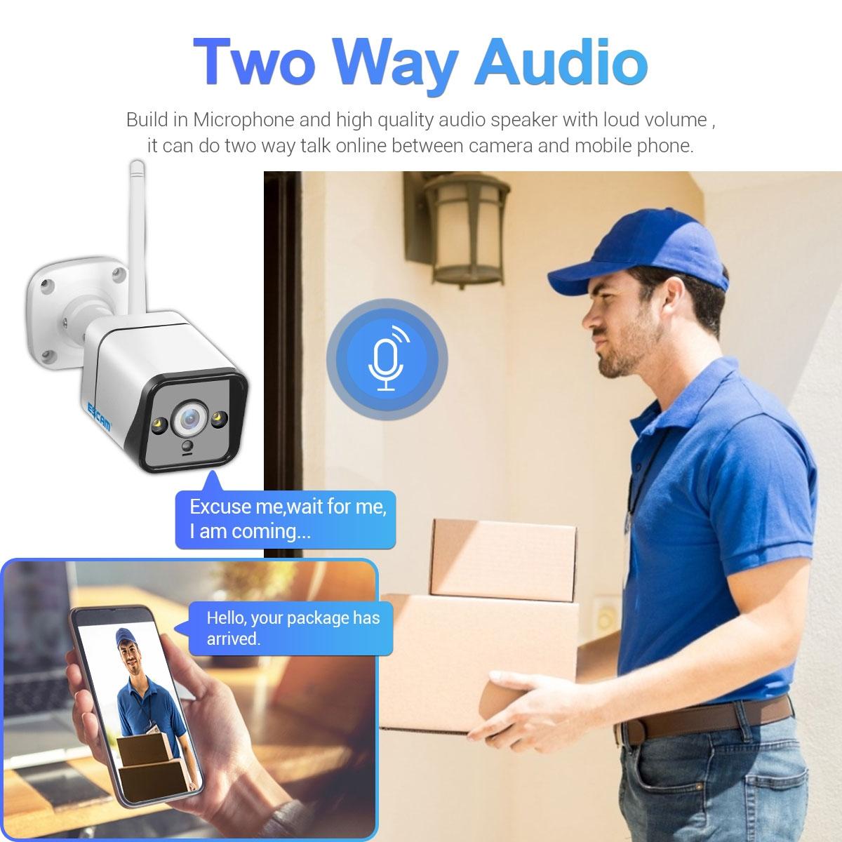 Waterproof Wifi Solar Camera With Night Vision & Motion Detection & Two Way Audio & Tf Card - 1080P