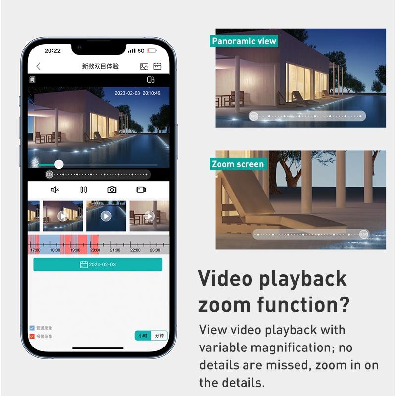 400W Dual Screen Dual Channel Ip Camera With Synchronous Monitoring