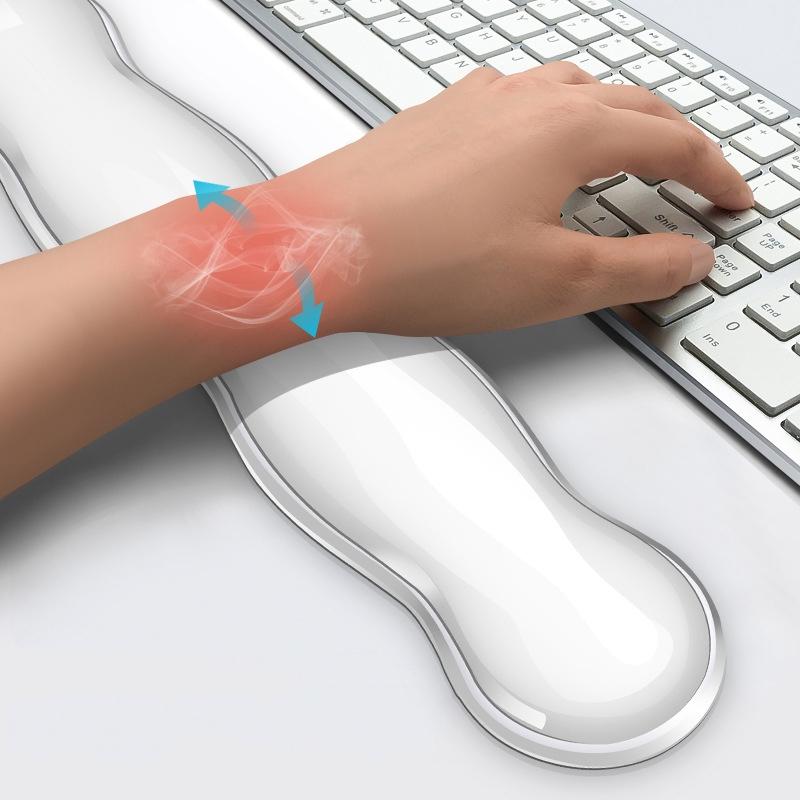 Large Green Silicone Keyboard Wrist Rest & Mouse Pad - Small Transparent