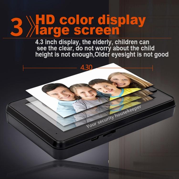Smart Doorbell With 4.3 Display 3.0Mp Camera Motion Detection Night Vision & Tf Card Support 32Gb Max