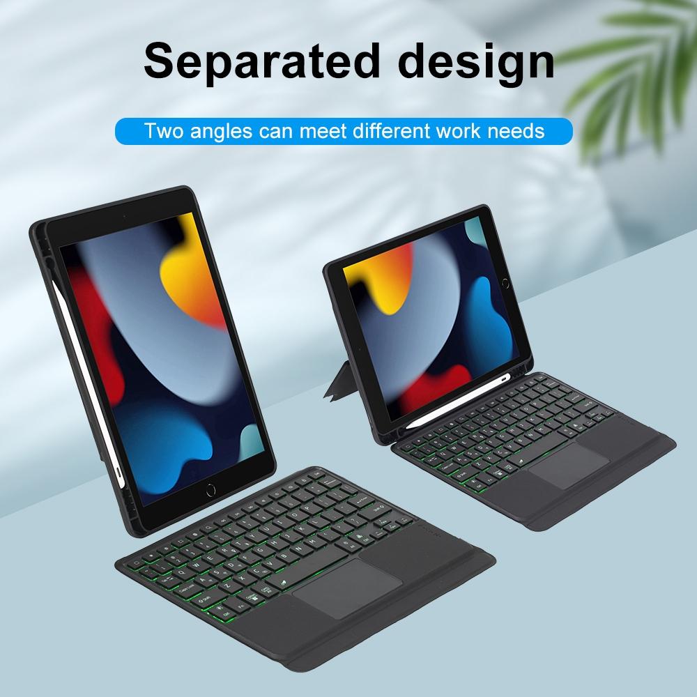 Bluetooth Keyboard Leather Case For Ipad 10.2 / 10.5 / Pro 10.5 - Touch Backlight Split Type