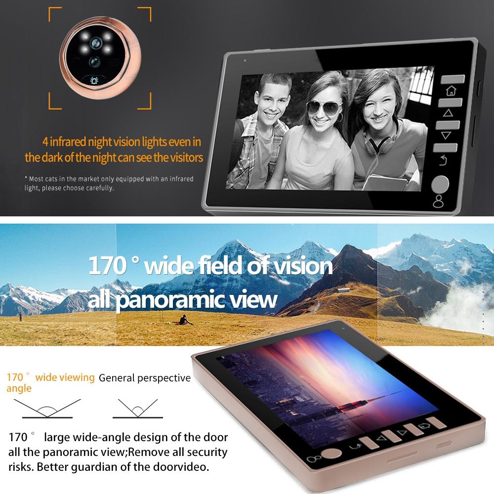 4.5 Screen Security Camera With Night Vision & Motion Detection - Tf Card Support