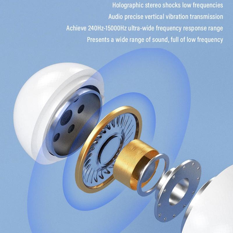 Touch Bone Conduction Bluetooth Earphone with Charging Warehouse - Ear Clip Type - Blue