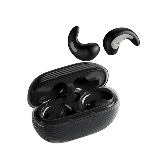 Bluetooth Earphones with Charging Case for Restful Sleep - Black Wih Silicone Case
