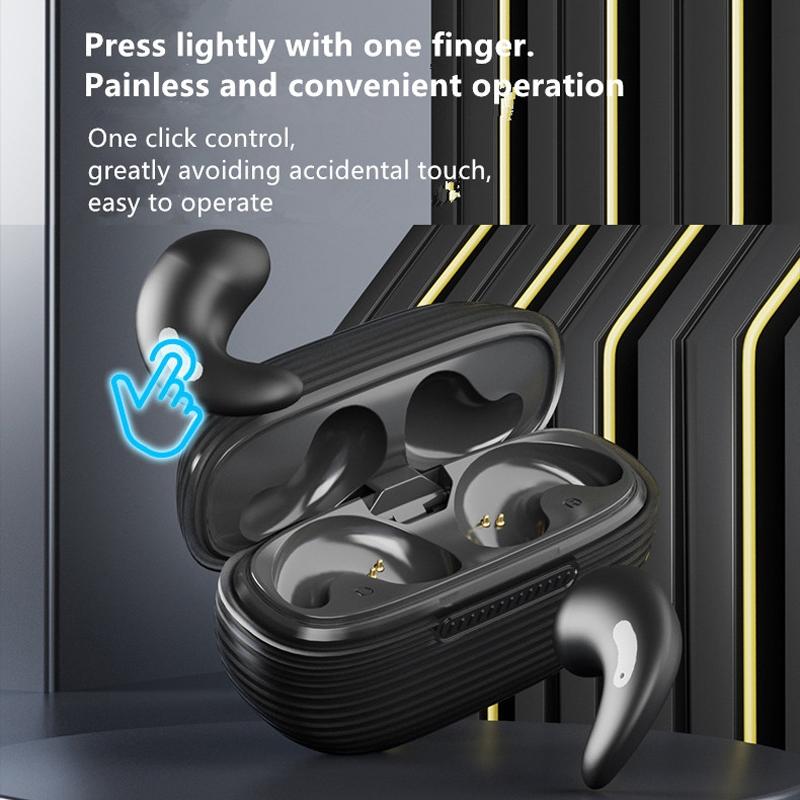 Bluetooth Earphones with Charging Case for Restful Sleep - Black Wih Silicone Case