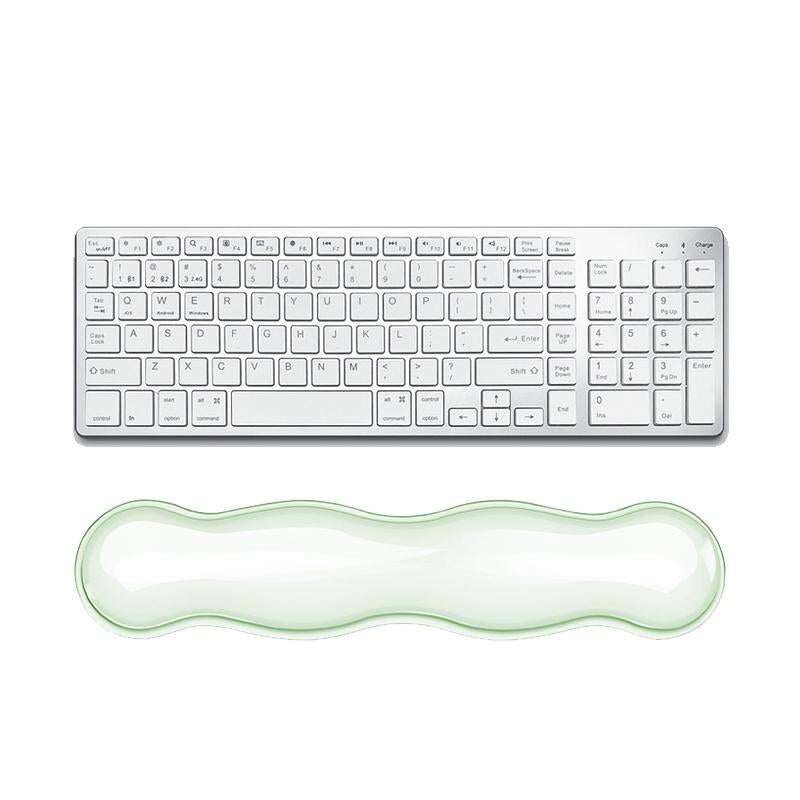 Large Green Silicone Keyboard Wrist Rest & Mouse Pad - Large Transparent