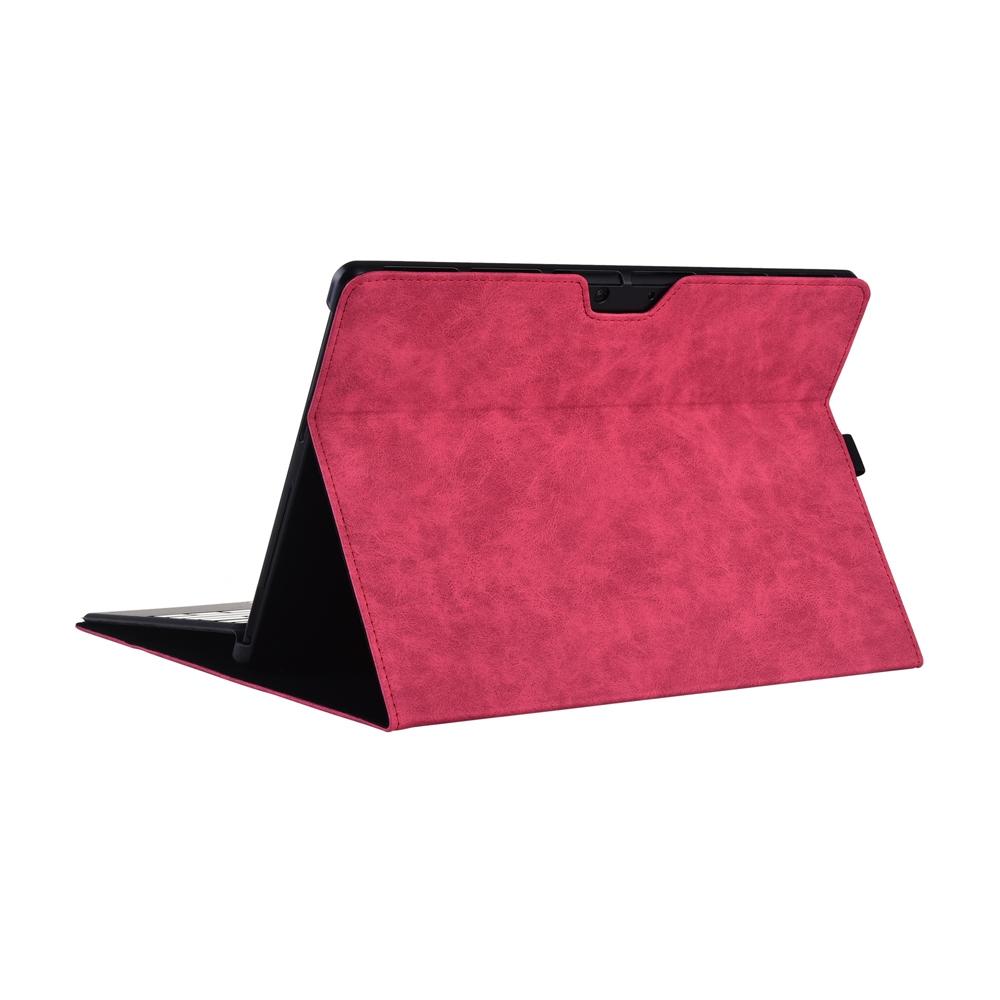 Rose Red Leather Tablet Case For Microsoft Surface Pro X - 13 Inch