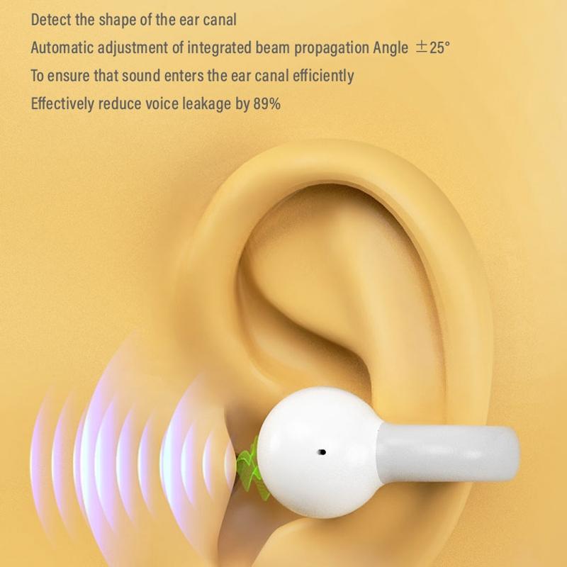 Touch Bone Conduction Bluetooth Earphone with Charging Warehouse - Ear Clip Type - Skin Colour
