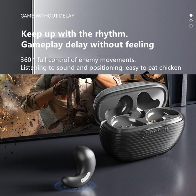 Bluetooth Earphones with Charging Case for Restful Sleep - White Wih Silicone Case