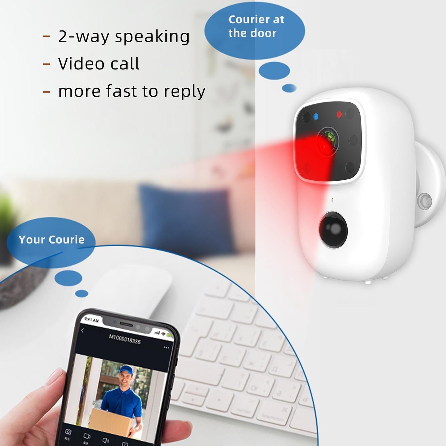 Low-Power Battery Surveillance Camera With Two-Way Intercom And Pir Motion Detection