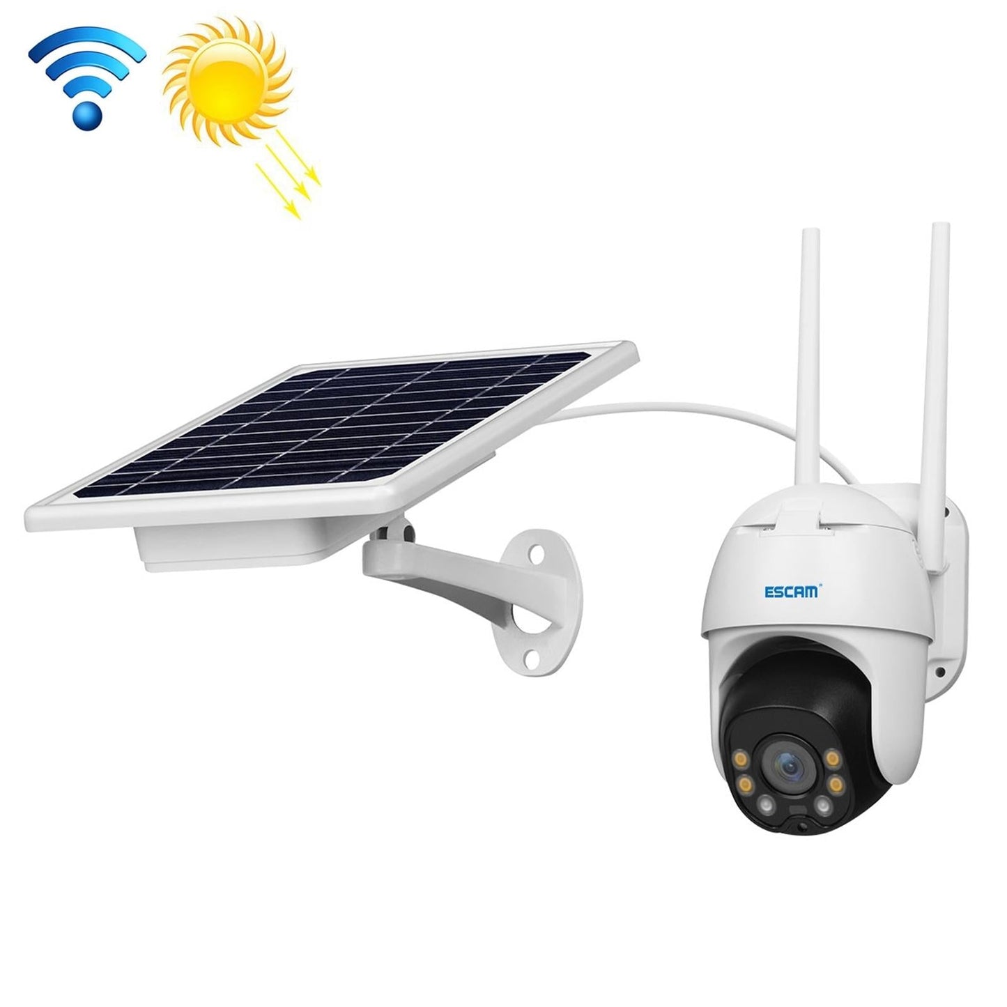 Waterproof Wifi Solar Camera With Night Vision & Motion Detection & Two-Way Audio & Ptz Control