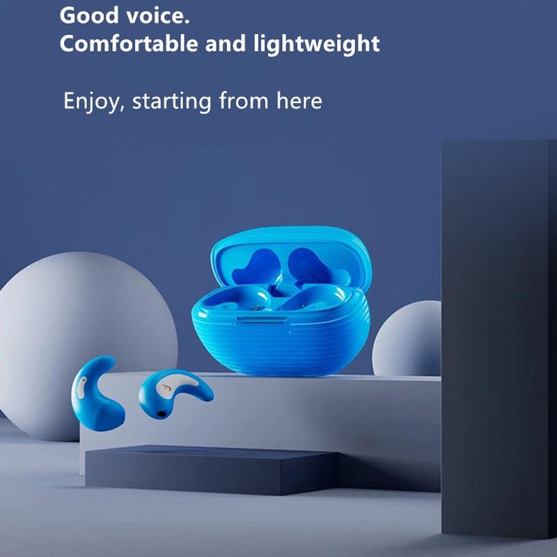 Bluetooth Earphones with Charging Case for Restful Sleep - Blue Wih Silicone Case