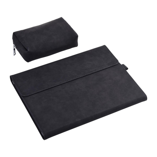 Black Leather Tablet Case For Microsoft Surface Pro X With Power Bag - 13 Inch