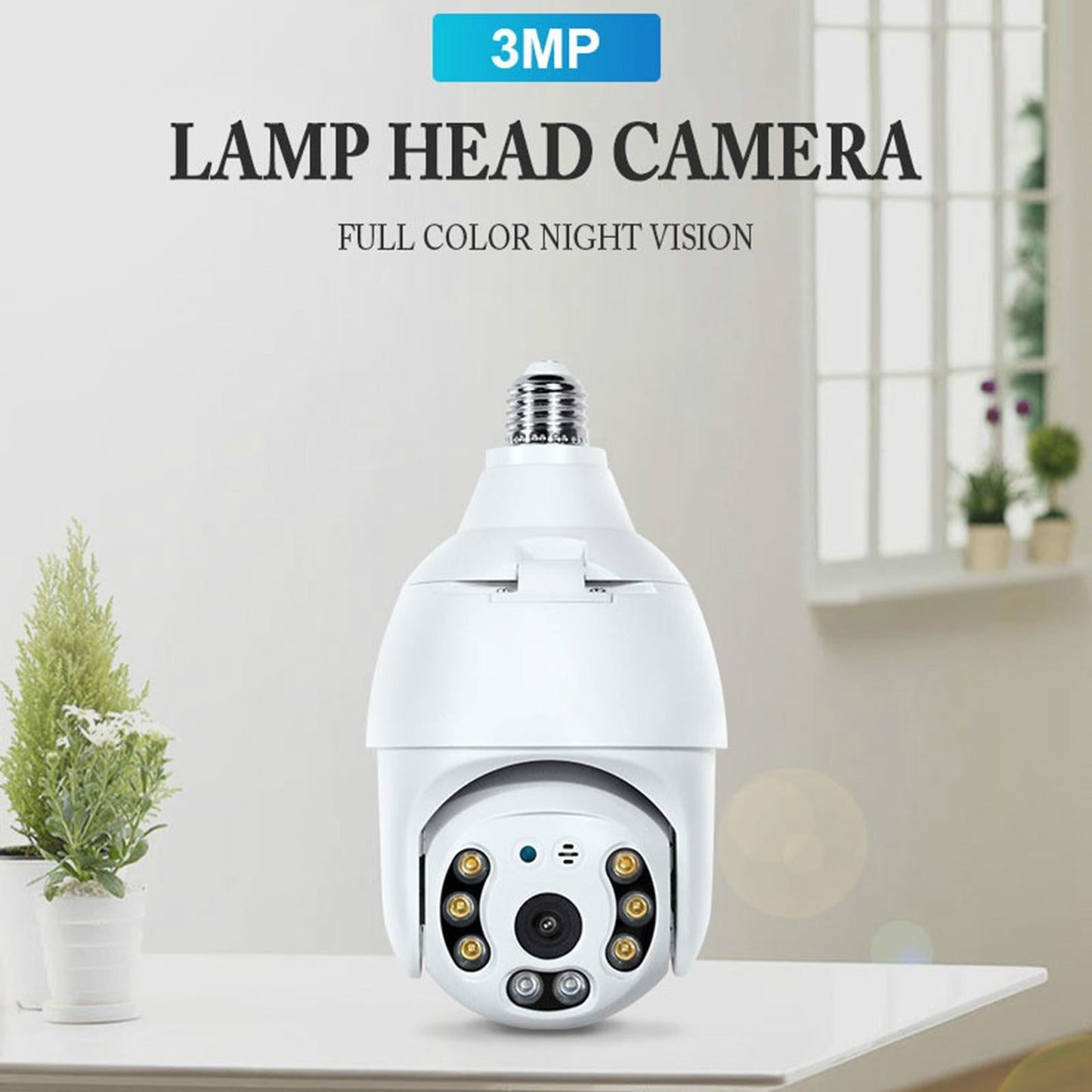 Smart Wifi Outdoor Light Bulb Camera - 1080P Hd 3.0Mp Night Vision Motion Detection Tf Card Support