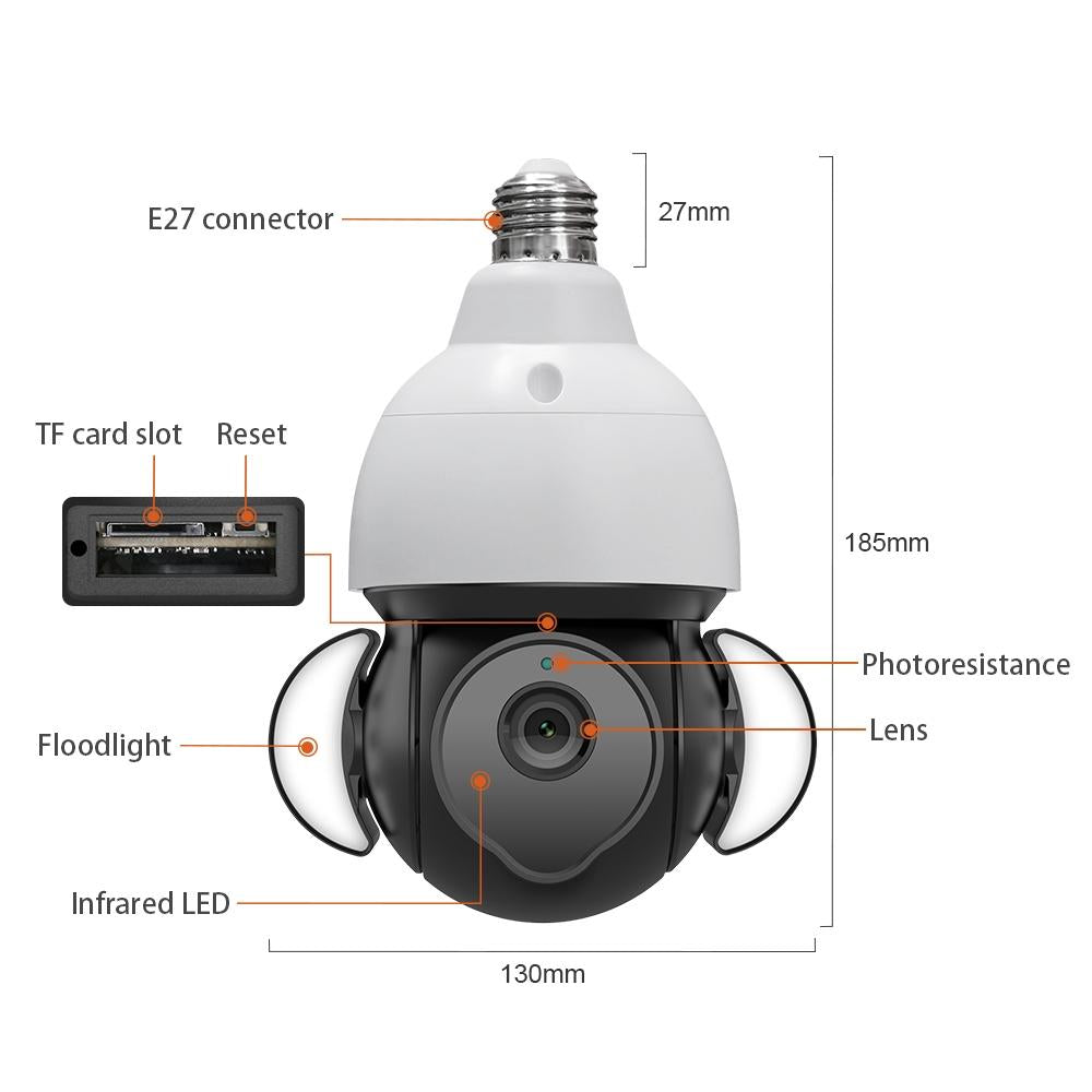 5Mp Floodlight Camera Bulb - E27