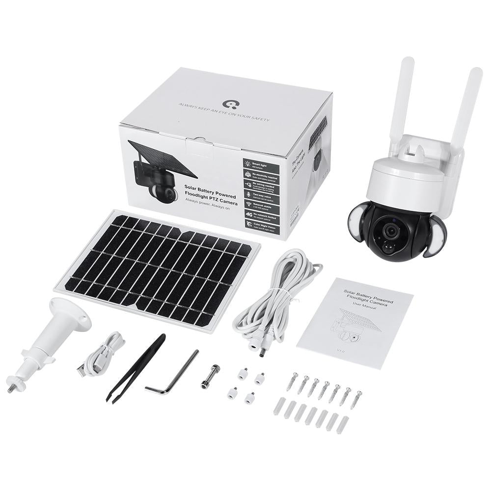 Solar Wifi Ptz Camera With Pir Detection - 2.4G - Battery Powered