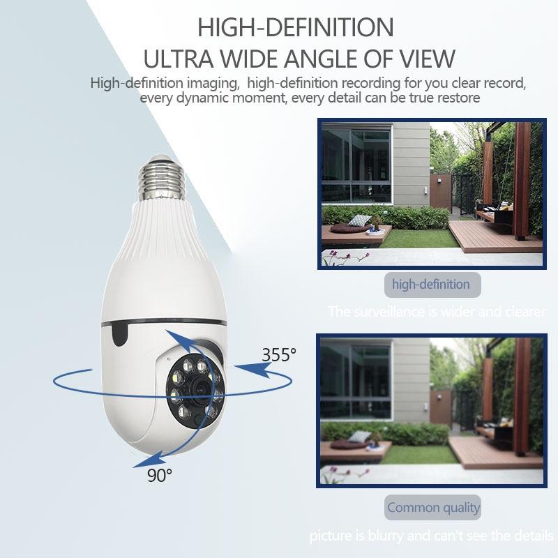 Smart Wifi Bulb Camera With Night Vision & Motion Detection - 3Mp Hd