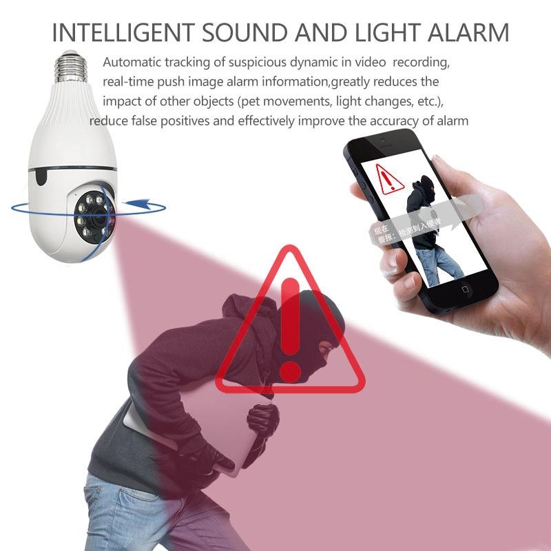 Smart Wifi Bulb Camera With Night Vision & Motion Detection - 3Mp Hd