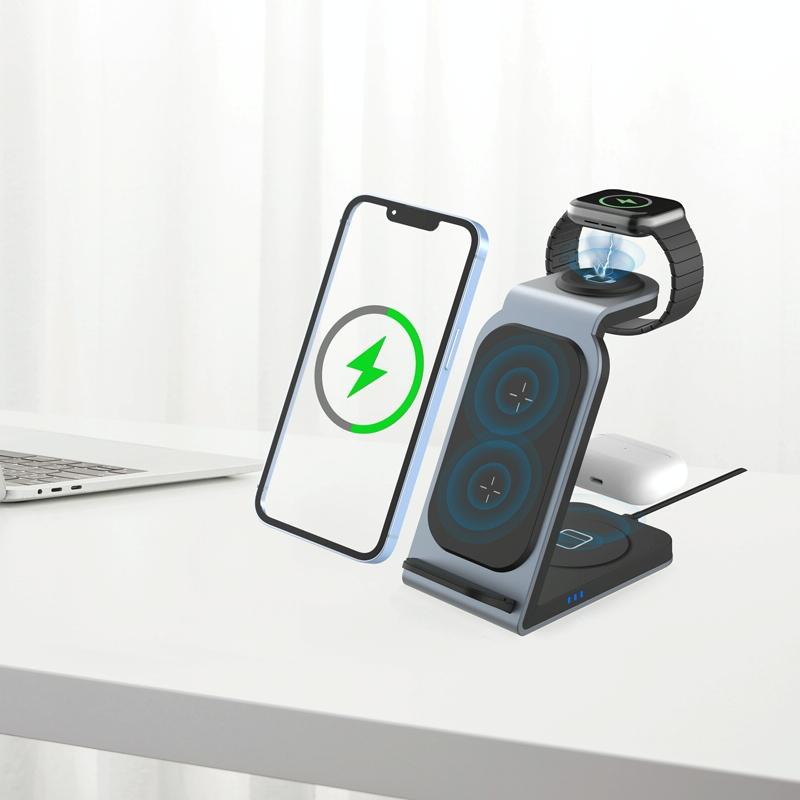 3 In 1 Vertical Metal Wireless Charger - Tarnish