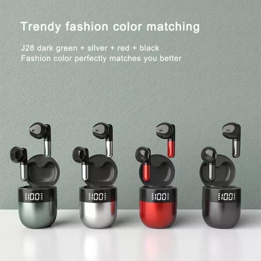 Wireless Bluetooth Earphones with Led Display and Hifi Sound for Sports - Black