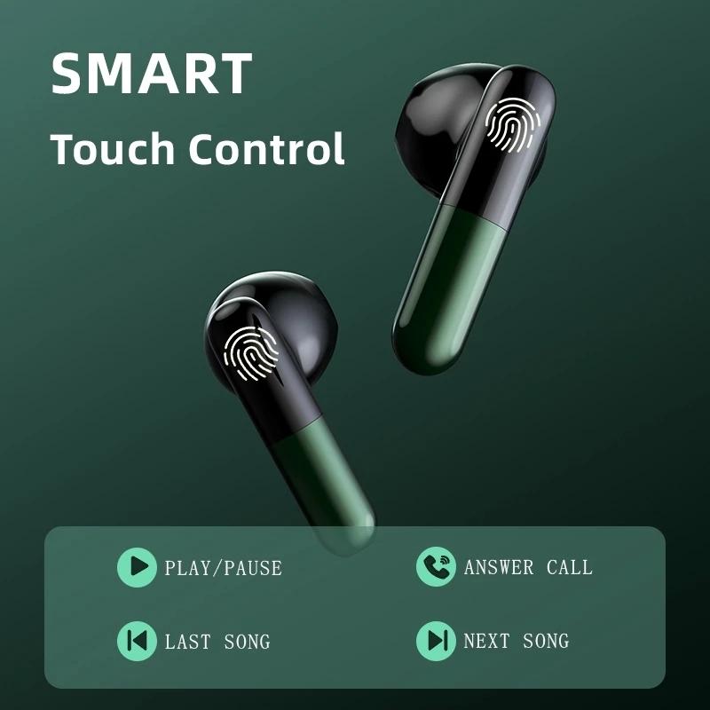 Wireless Bluetooth Earphones with Led Display and Hifi Sound for Sports - Black