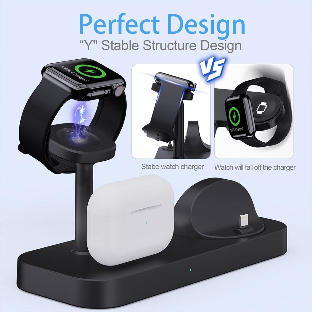 4 In 1 Charging Stand For Apple Watch And Airpods - White