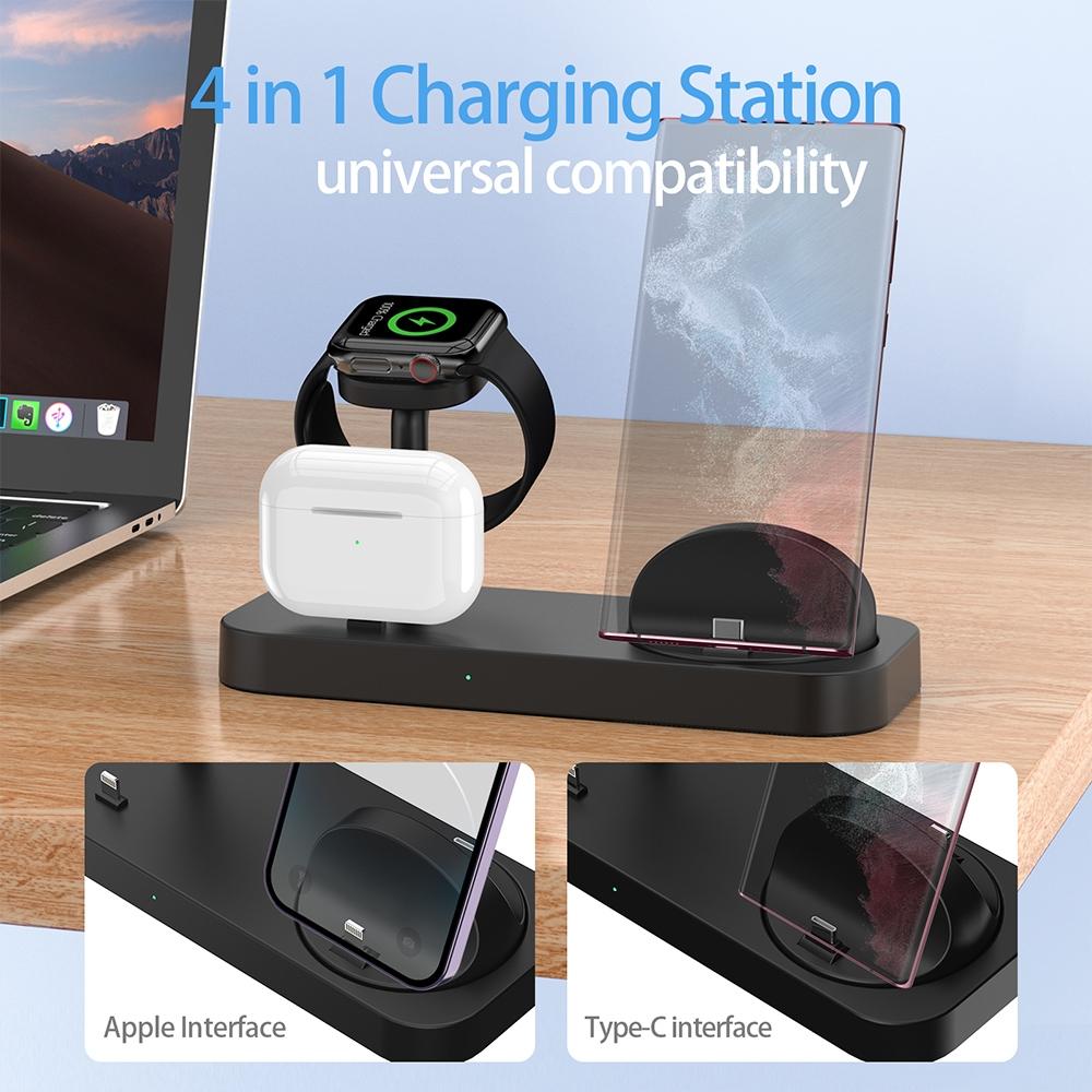 4 In 1 Charging Stand For Apple Watch And Airpods - White