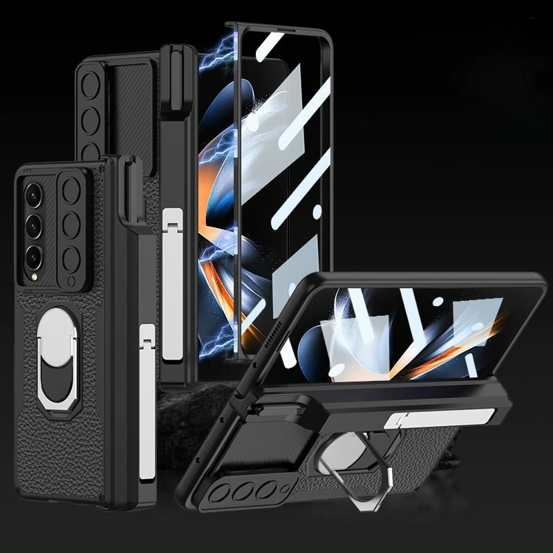 For Samsung Galaxy Z Fold4 5G Magnetic Armor Phone Case - Full Coverage - Carbon Fibre
