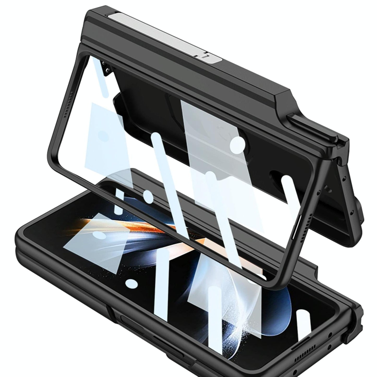 For Samsung Galaxy Z Fold4 5G Magnetic Armor Phone Case - Full Coverage - Carbon Fibre