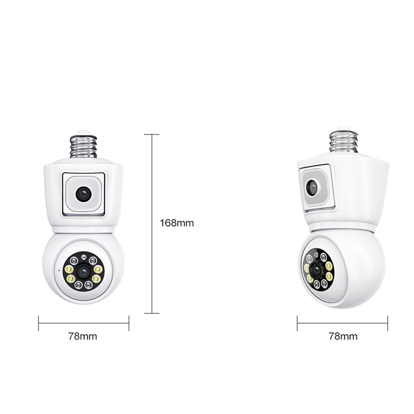 Waterproof Wifi Dual Lens Camera With Motion Detection And Two-Way Audio