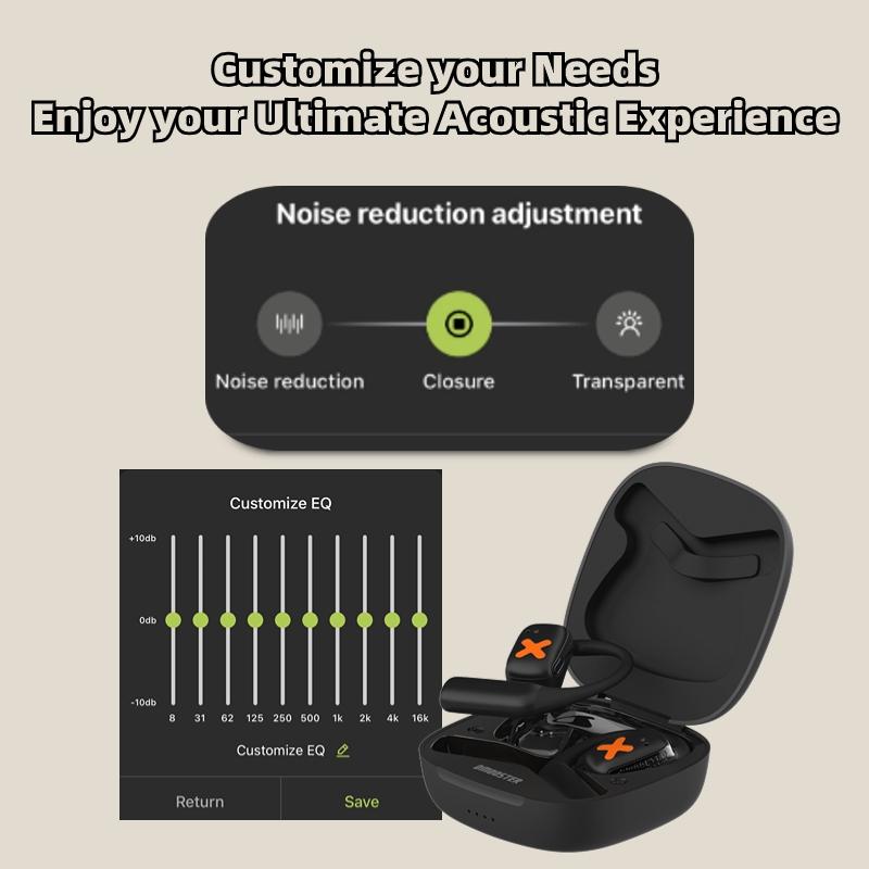 Wireless Earphones with App Control - Ear-mounted - White