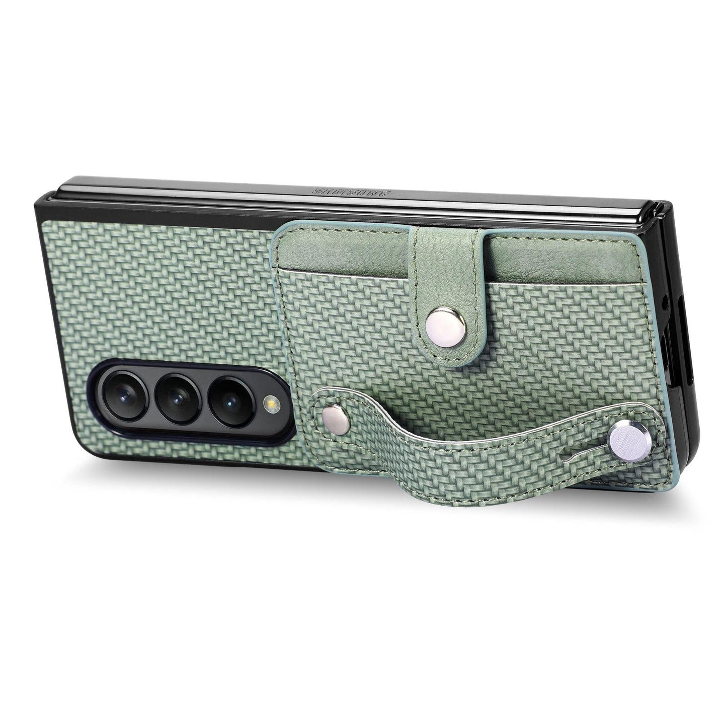 For Samsung Galaxy Z Fold4 5G Wristband Phone Case - Black