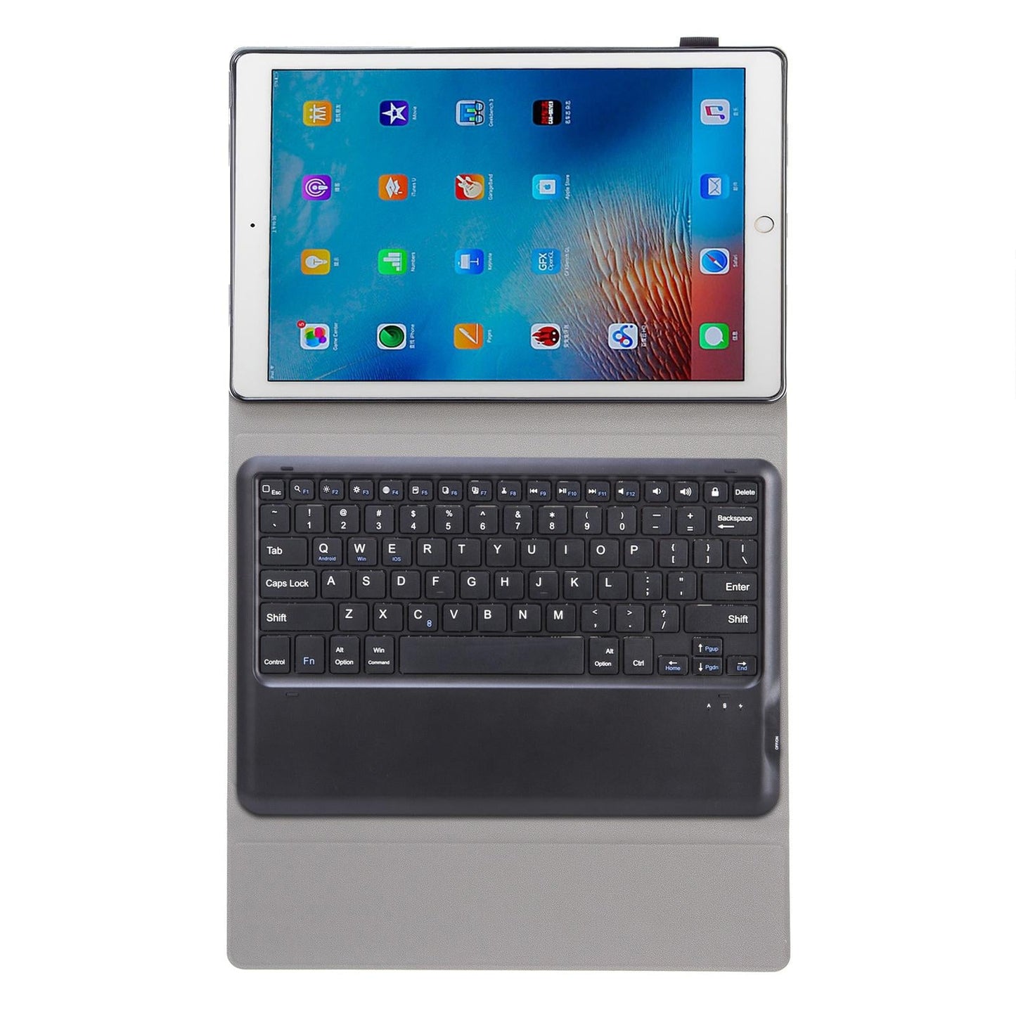Detachable Bluetooth Keyboard Leather Case For Ipad Pro 12.9 With Tpu Bracket - Black