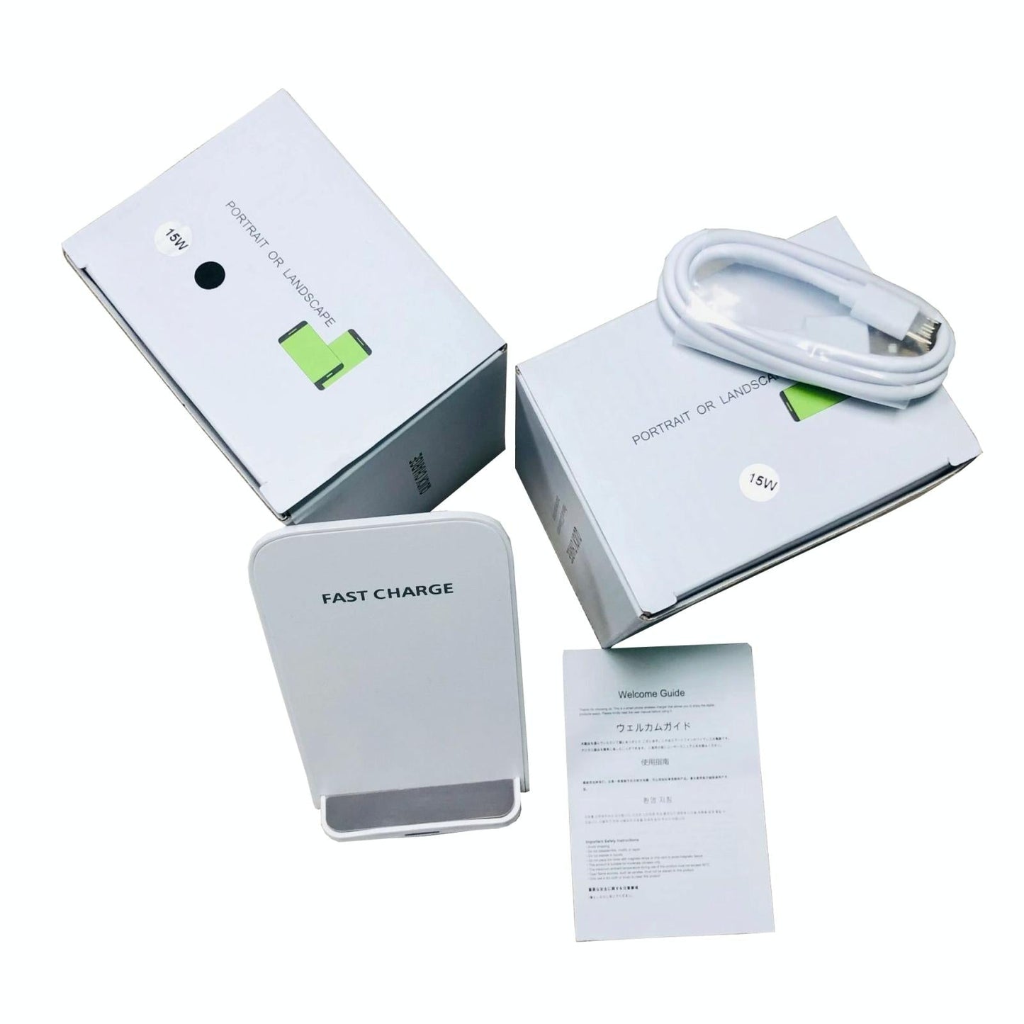 15W Wireless Desktop Charger With Fast Charging - Black